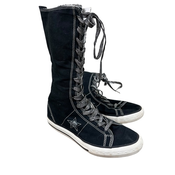 Converse Other - RARE Converse One Star Knee High Girls lace up sneakers SZ 4